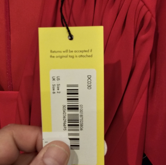 Red Karen Millen Cocktail Dress sz 2 - Picture 3 of 3